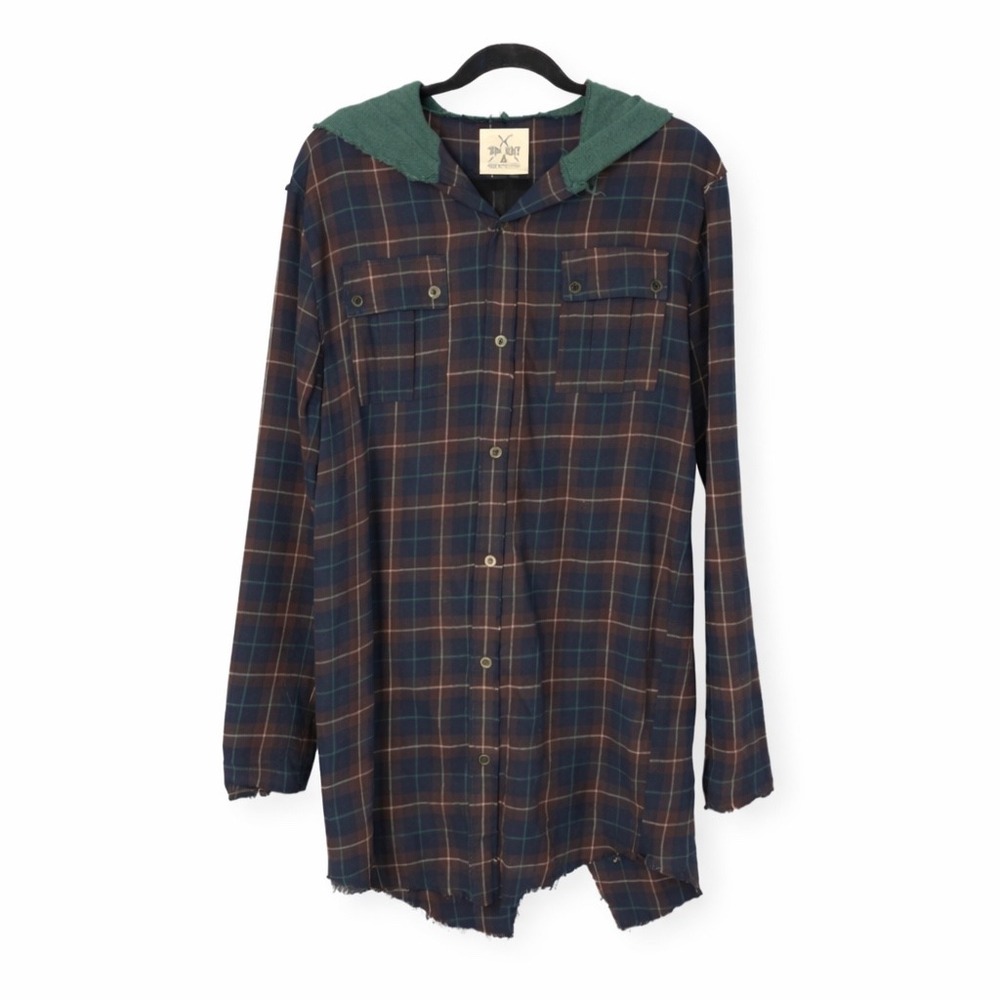 Tribe Kelley Women's Plaid Flannel Button Up XS Multicolor Western Gorpcore